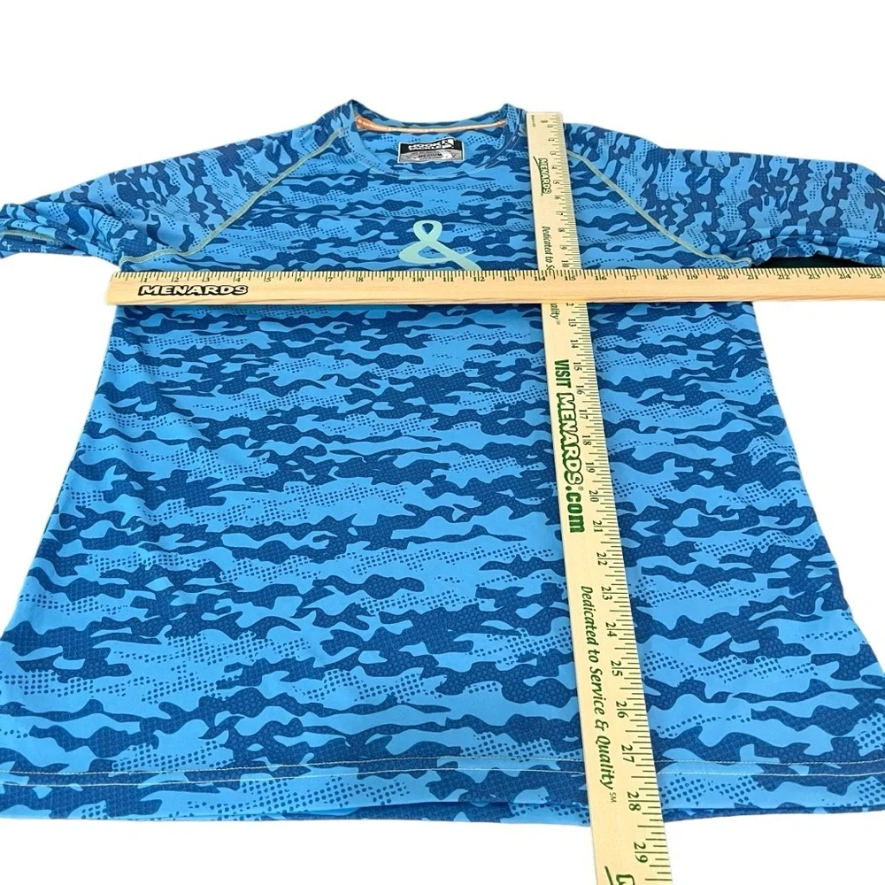 Hook & Tackle Shirt Mens Medium UPF 50+ Aqua Blue Camouflage T-Shirt (362) - Picture 4 of 10